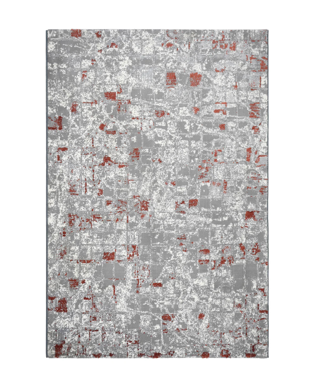 Mystic Grey and Rust Distressed Carpet