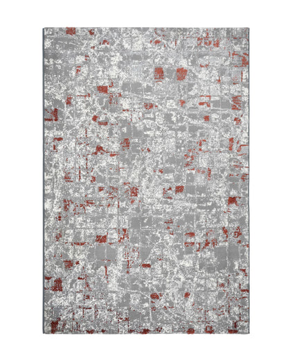 Mystic Grey and Rust Distressed Carpet