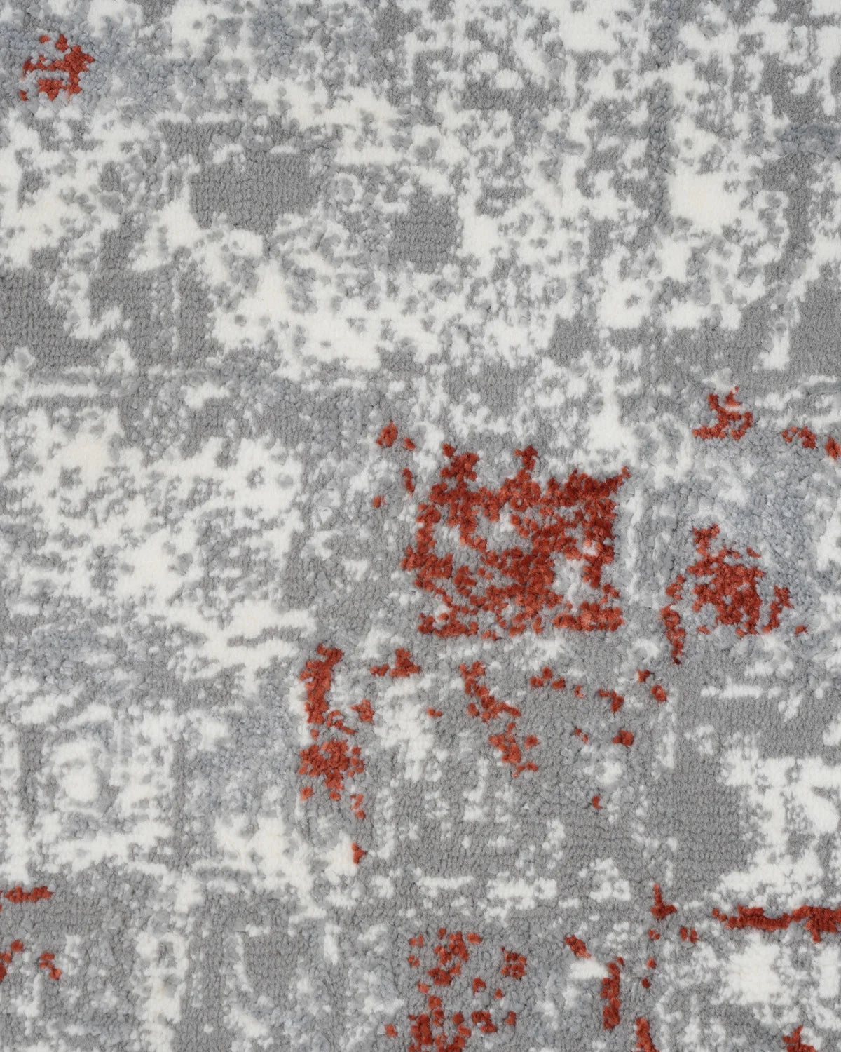 Mystic Grey and Rust Distressed Carpet