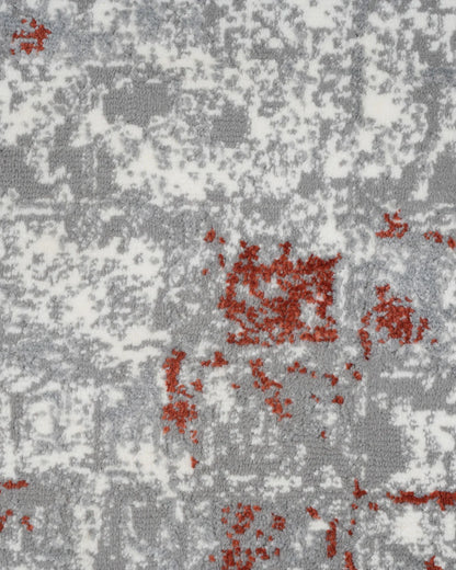 Mystic Grey and Rust Distressed Carpet