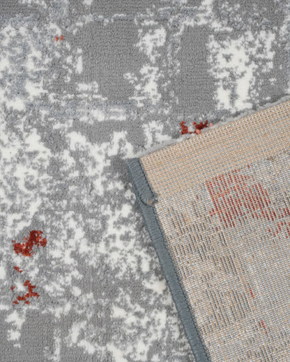 Mystic Grey and Rust Distressed Carpet