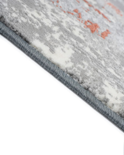 Mystic Grey and Rust Distressed Carpet