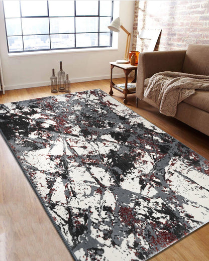 Mystic Grey, Black and Rust Carpet