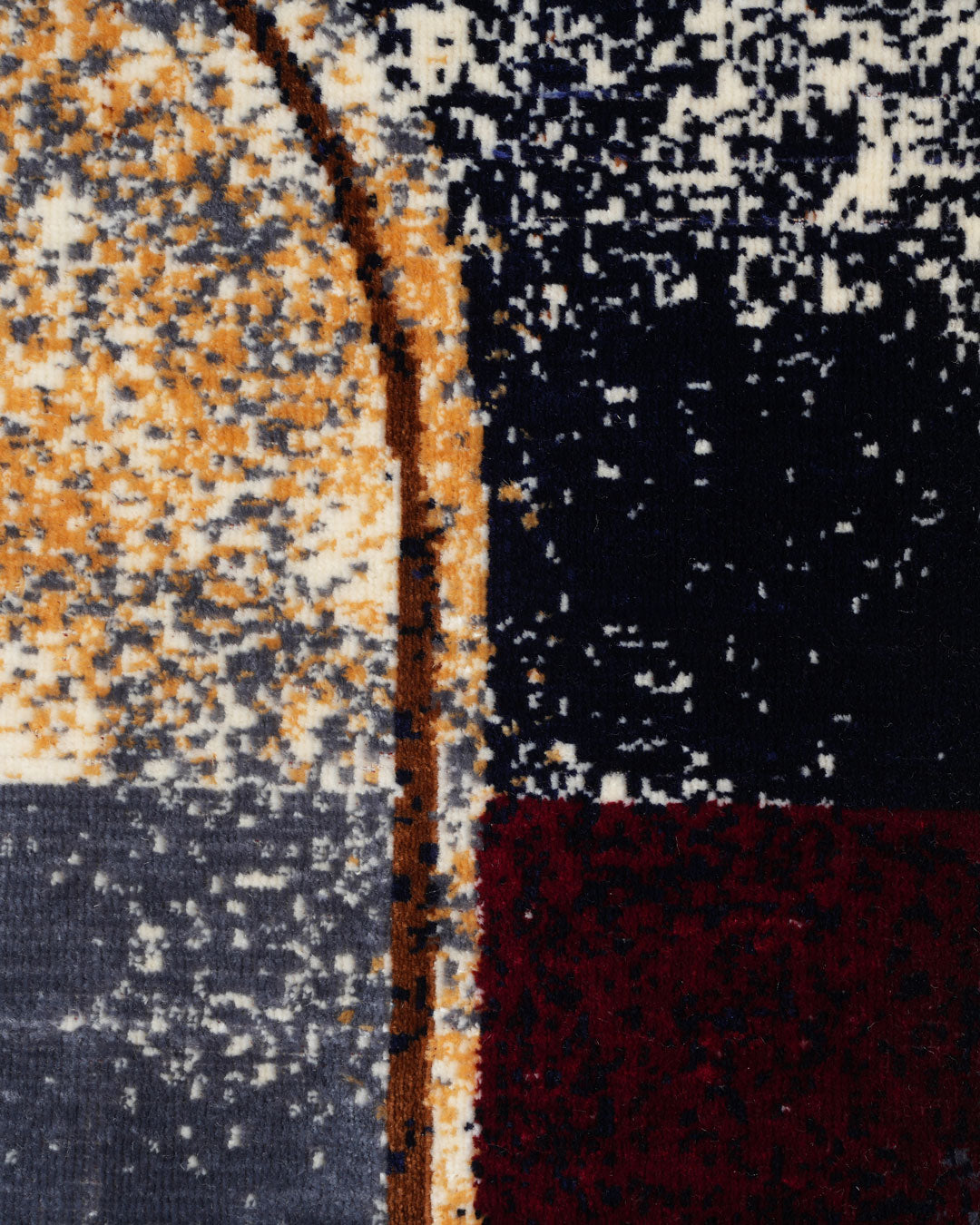 Silvora Rug | Grey, Blue & Maroon | Modern Art