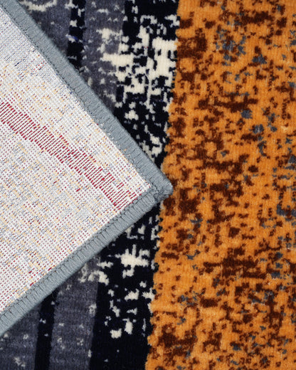 Silvora Rug | Grey, Blue & Maroon | Modern Art