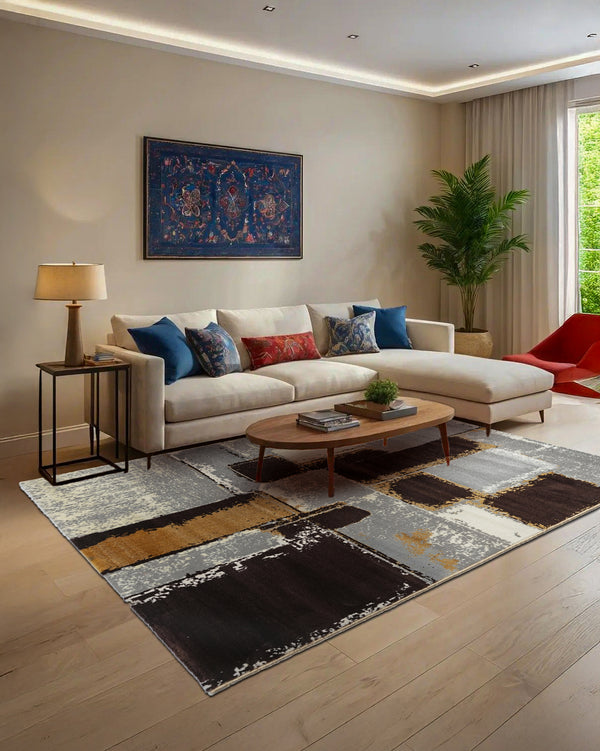 Mystic Brown Blocks Carpet