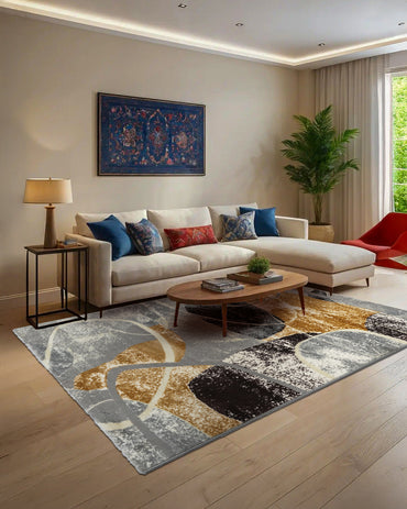 Mystic Beige & Grey Curve Carpet
