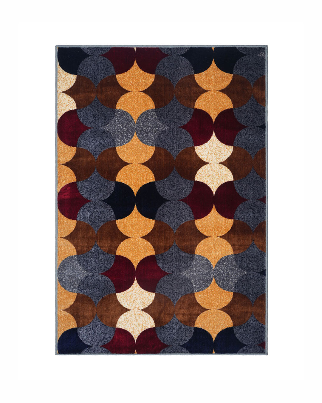 Silvora Rug | Grey, Ivory, Maroon & Gold