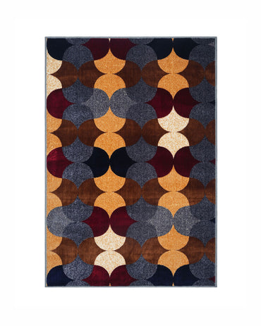 Silvora Rug | Grey, Ivory, Maroon & Gold