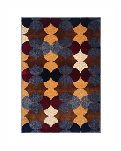 Silvora Rug | Grey, Ivory, Maroon & Gold