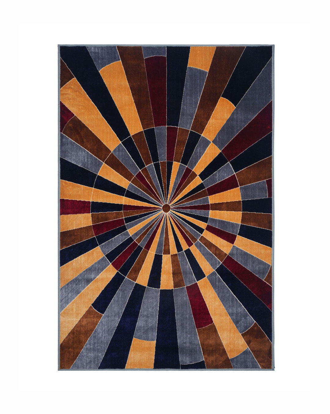 Silvora Modern Abstract Rug | Grey, Blue & Maroon