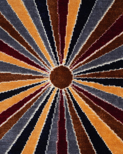 Silvora Modern Abstract Rug | Grey, Blue & Maroon
