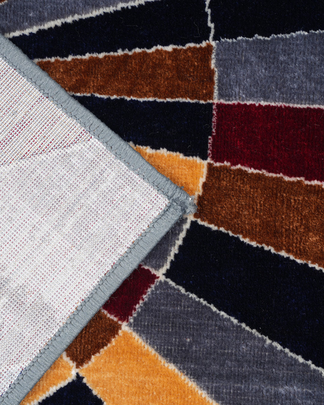 Silvora Modern Abstract Rug | Grey, Blue & Maroon