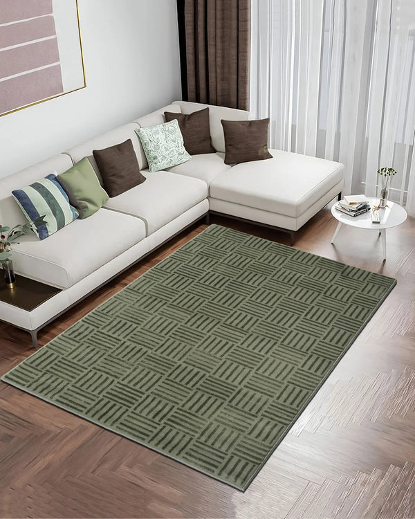 Aura Carpet | Green Checkered
