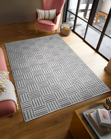 Aura Checkered Grey Carpet