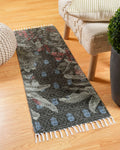 Plush Chenille Botanical Green Runner
