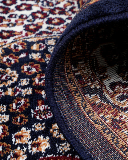 Royal Persian Medallion Blue and Ivory Carpet