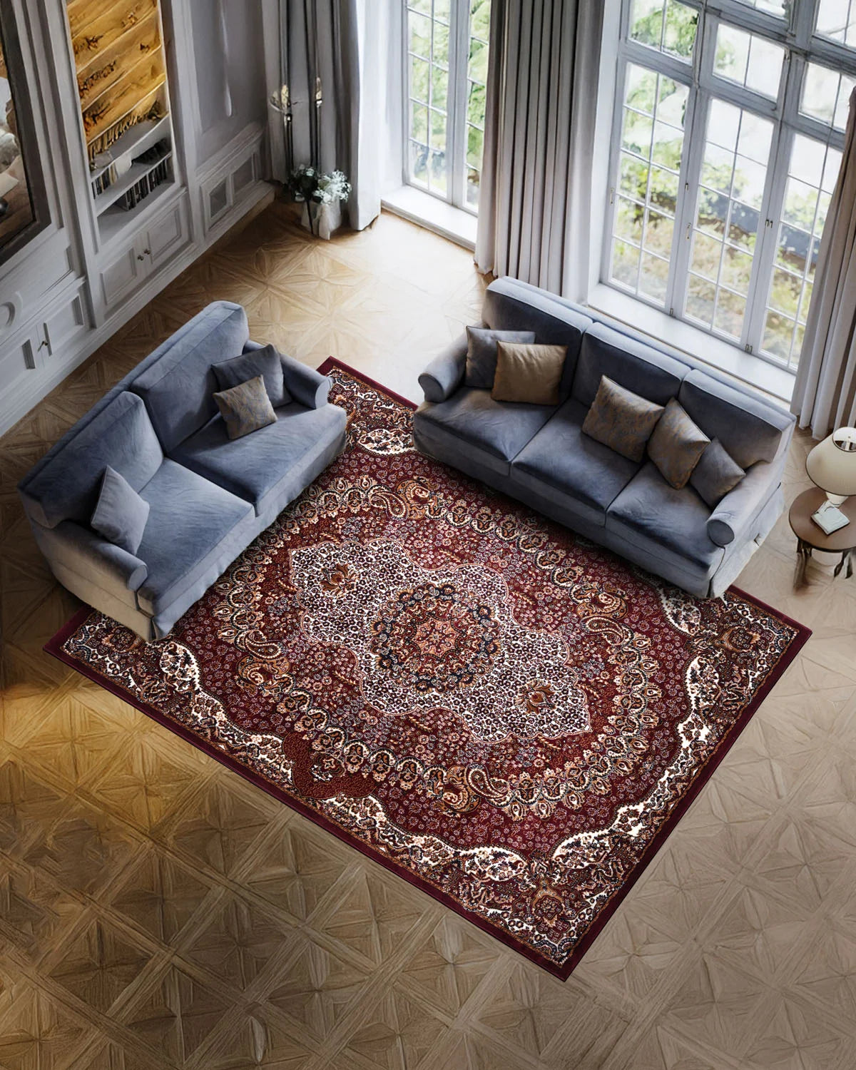 Royal Persian Medallion Red and Ivory Carpet