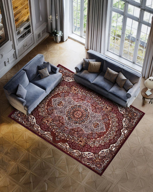 Royal Persian Medallion Red and Ivory Carpet