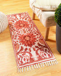 Plush Chenille Floral Rust and Ivory Runner