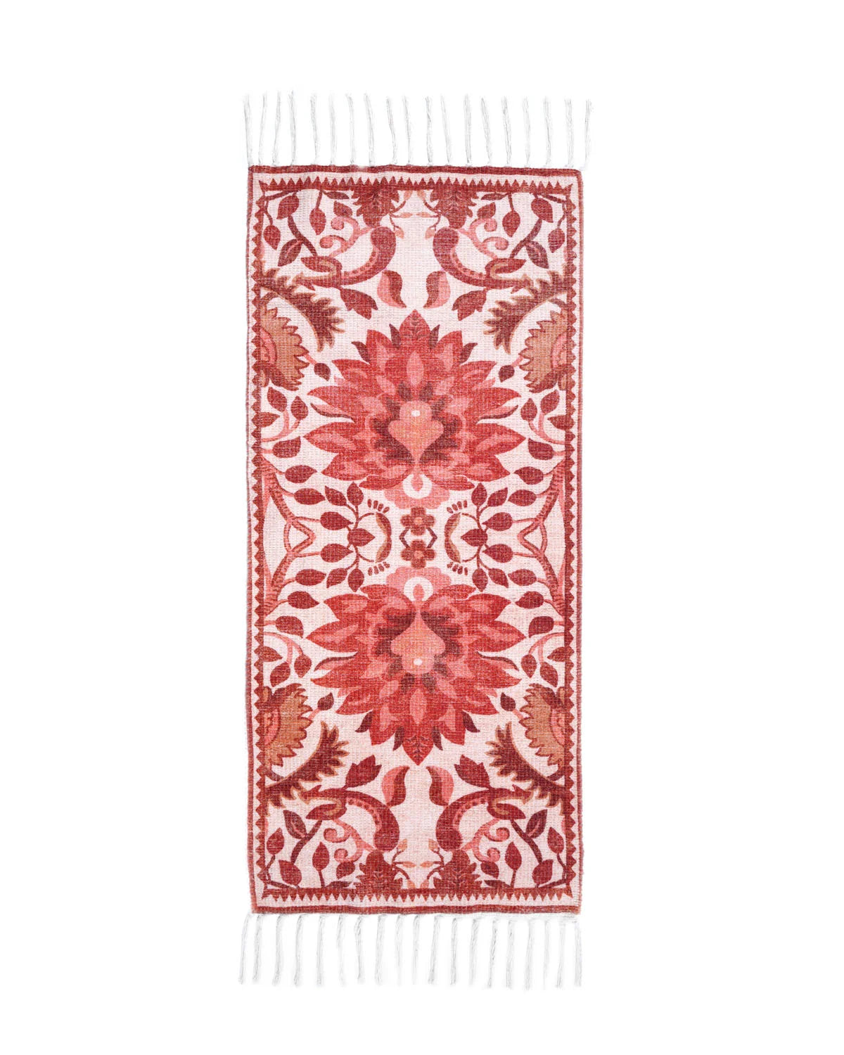 Plush Chenille Rug | Rust & Ivory