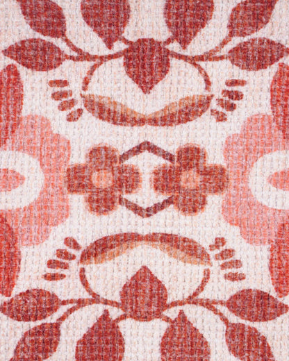 Plush Chenille Rug | Rust & Ivory