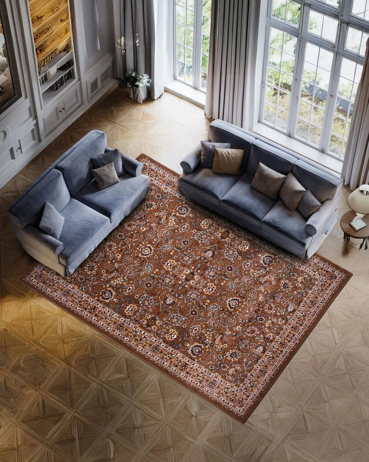 Royal Floral Vine Brown Carpet
