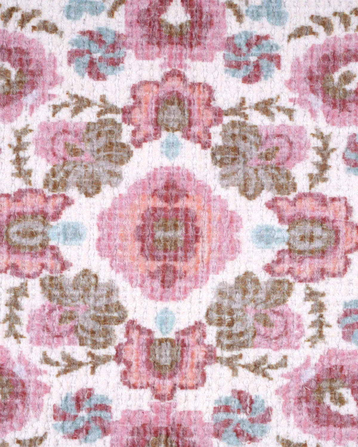 Plush Chenille Rug | Pink & Ivory