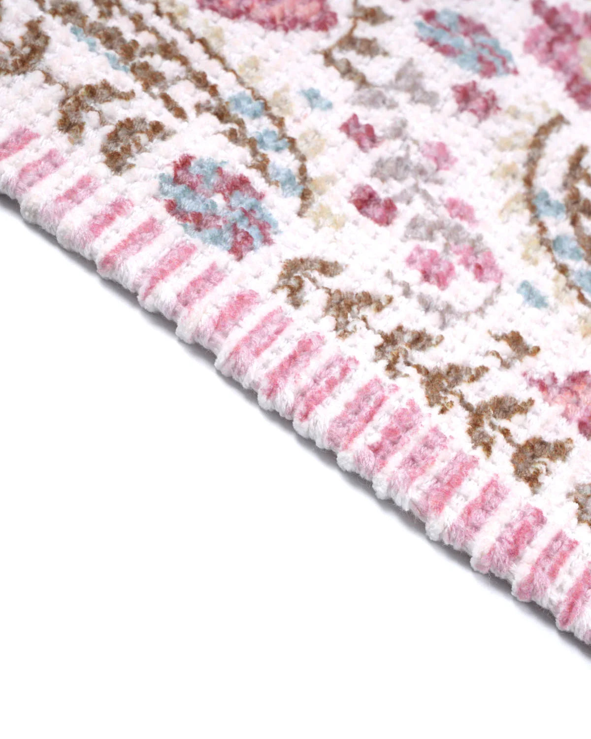 Plush Chenille Rug | Pink & Ivory