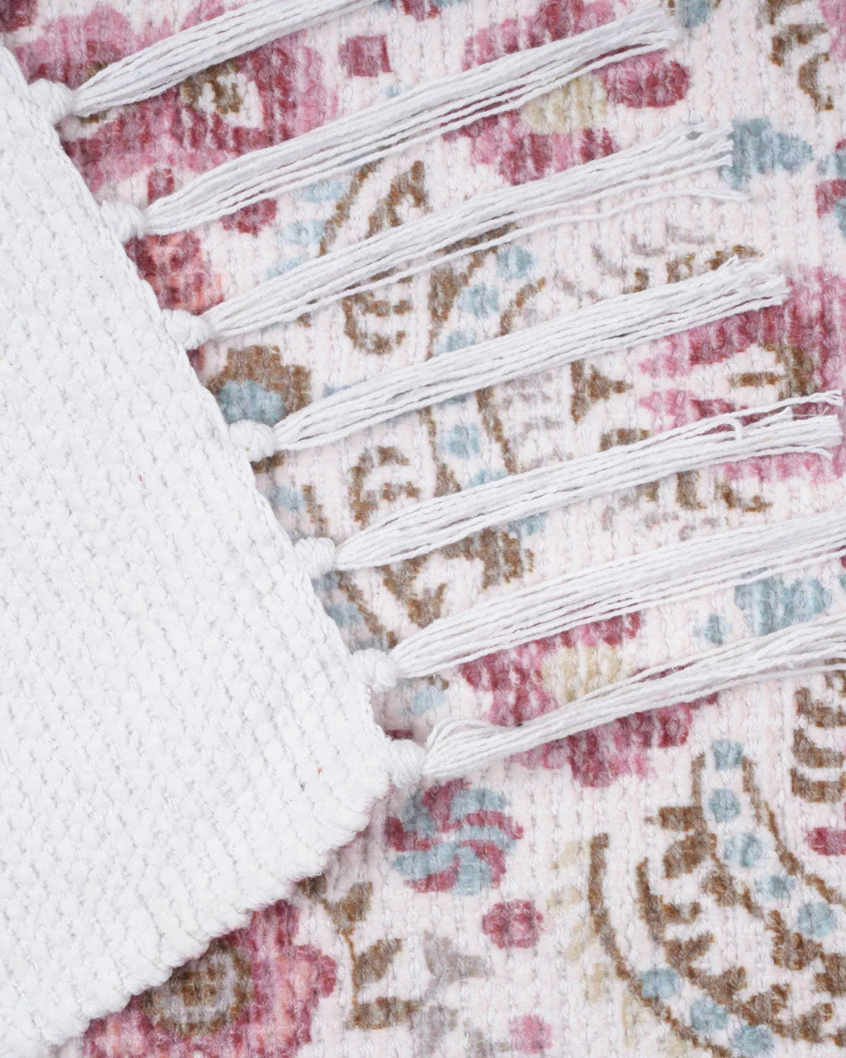 Plush Chenille Rug | Pink & Ivory