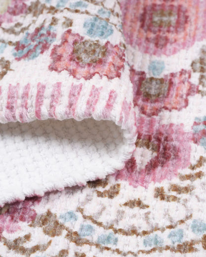 Plush Chenille Rug | Pink & Ivory