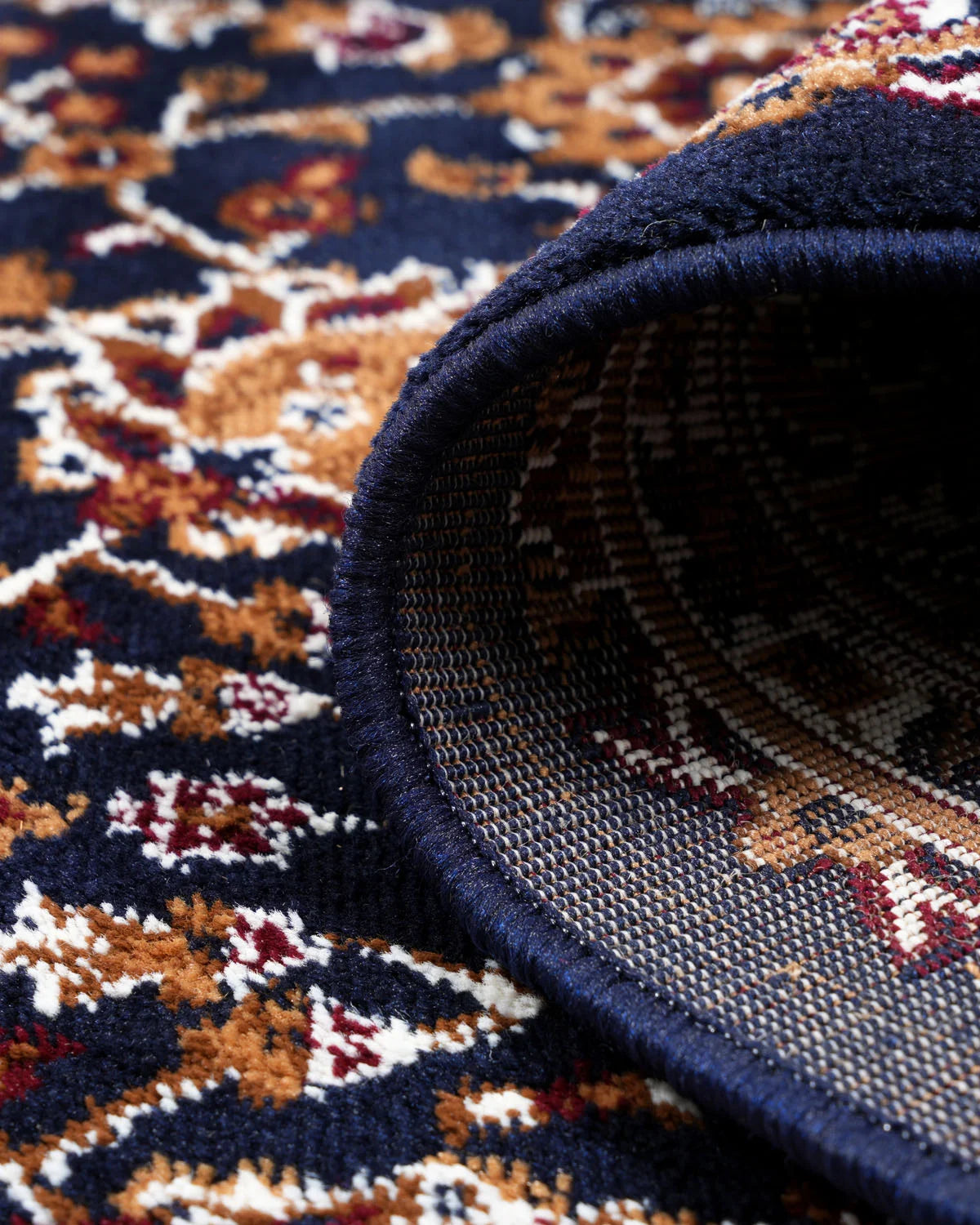 Royal Floral Vine Navy Carpet