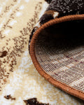 Cosmo Ivory and Brown Carpet