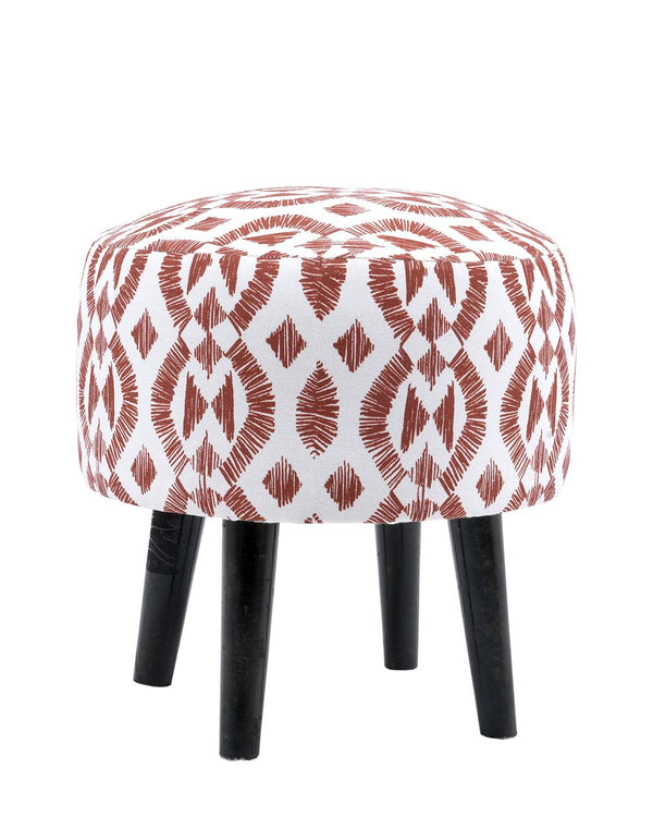 Maroon Printed Stool