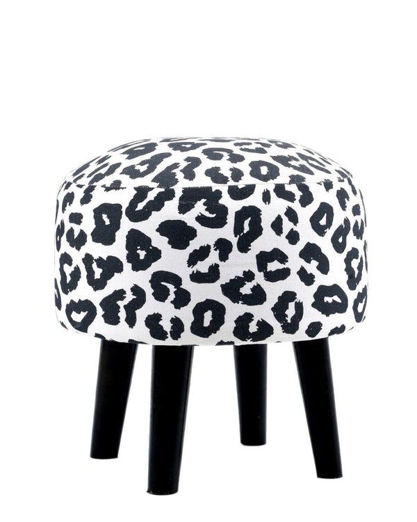 Black Printed Stool