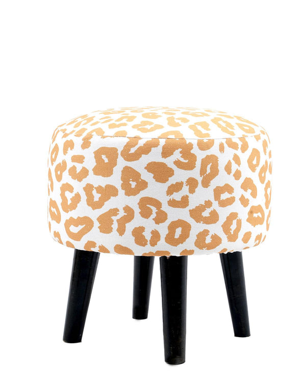 Orange Printed Stool