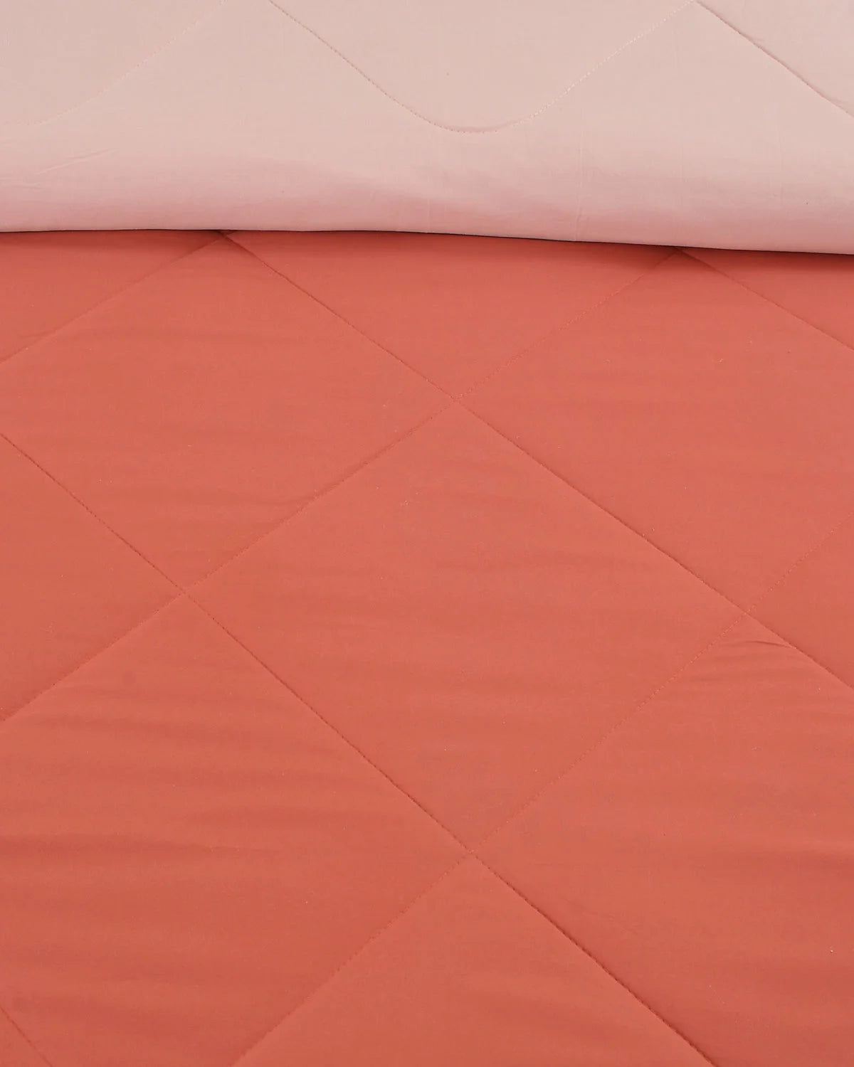 Amelia Reversible Comforter & AC Quilt |  Peach  | Diamond Design