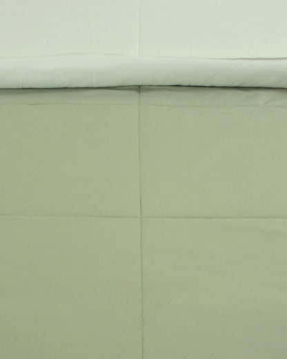 Amelia Reversible Comforter & AC Quilt | Olive Green & Sase Green | Box Design