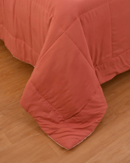 Amelia Reversible Comforter & AC Quilt | Peach | Box Design