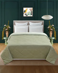 Amelia Reversible Comforter & AC Quilt | Olive Green | Diamond Design