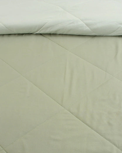 Amelia Reversible Comforter & AC Quilt | Olive Green | Diamond Design