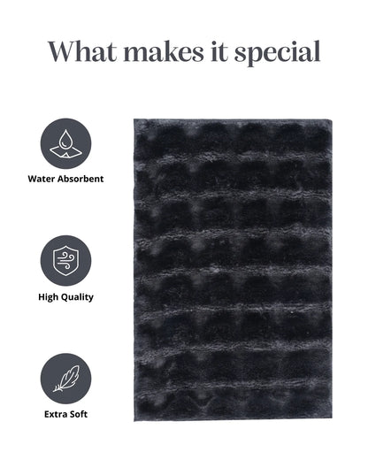 40x60 Cm | Set Of 2 Pcs | Cocoon Bathmat | Dark Grey