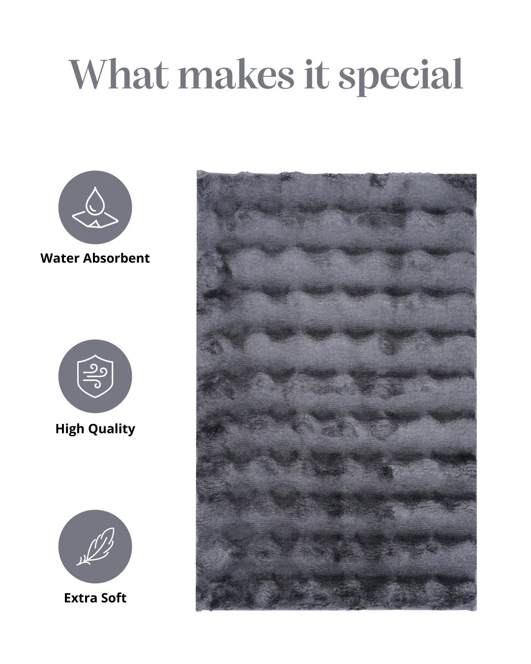 50x80 Cm | Cocoon Bathmat | Dark Grey