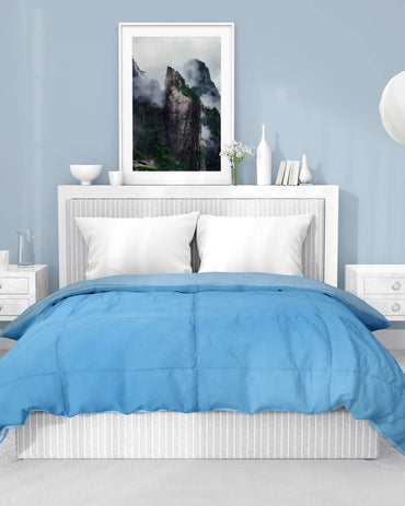 Amelia Reversible Comforter & AC Quilt |  Denim & Sky | Box Design