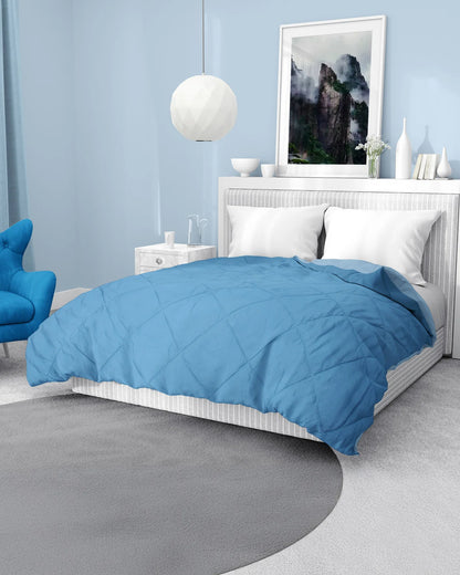 Amelia Reversible Comforter & AC Quilt |  Denim & Sky | Diamond Design