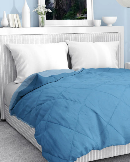 Amelia Reversible Comforter & AC Quilt |  Denim & Sky | Diamond Design