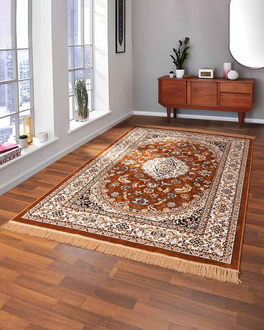 5X7 Ft Persian Legacy Carpet | Golden Brown | 150 X 200 CM