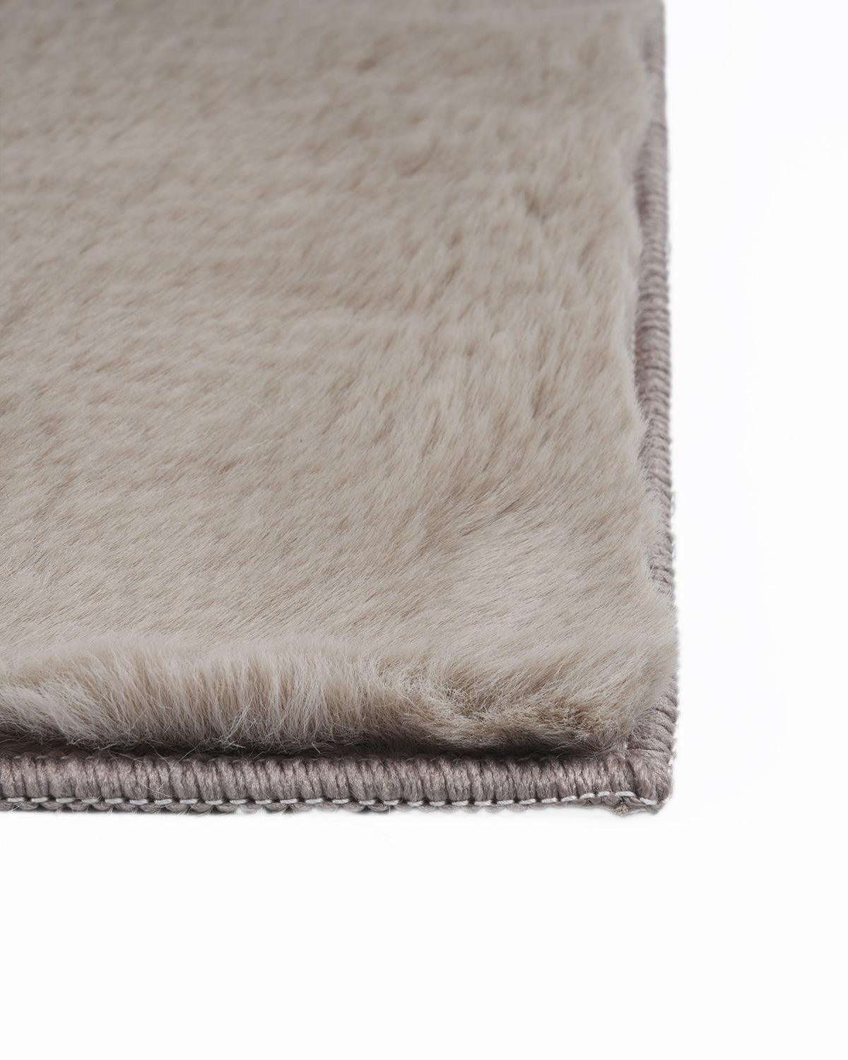 Solid Furry Taupe Doormat (Set of 2)