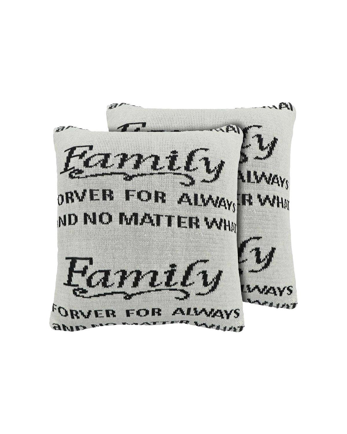 16x16 Inch Reversible Family Cushion Covers | Set Of 2
