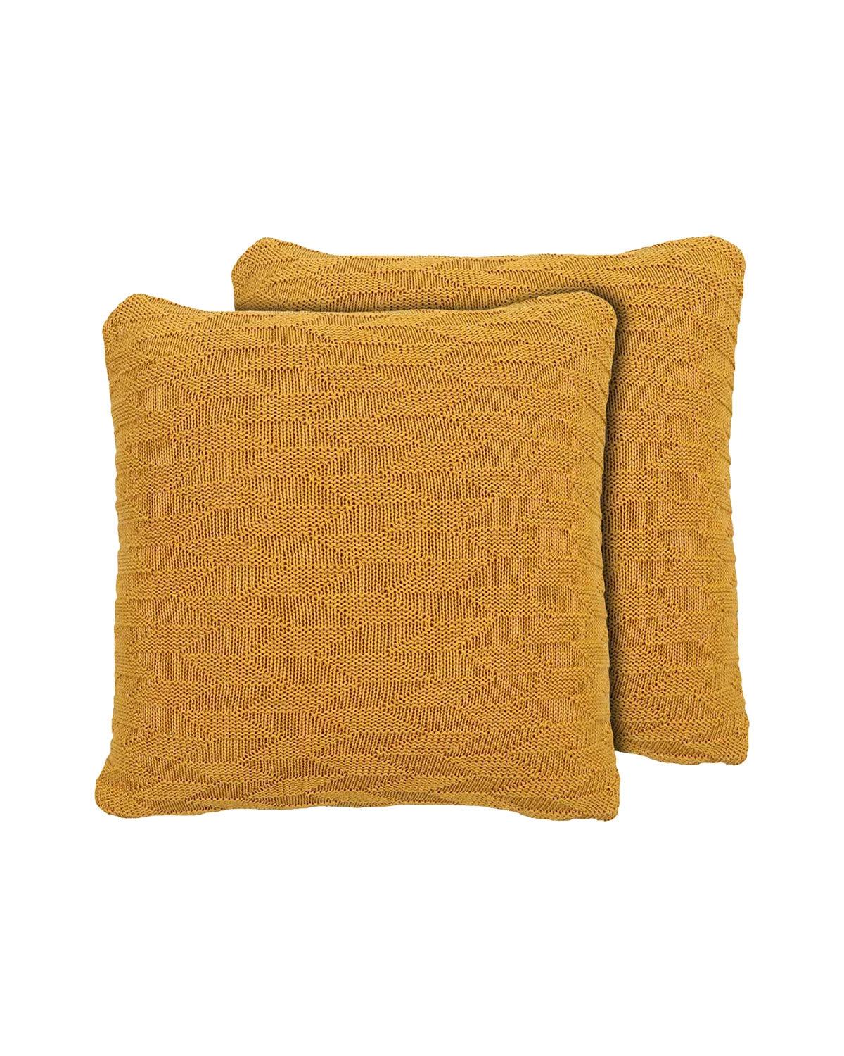 16x16 Inch Shae-Yellow Reversible Cushion Covers